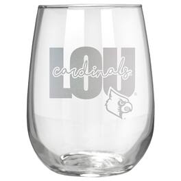 Great American Products - Louisville Cardinals Etched 17oz. City Stemless Wine Glass - Multicolor
