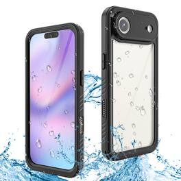 Dteck - Waterproof Full Body Case for Apple iPhone Air Clear Shockproof Cover with Screen Protector Dustproof Rugged Shell - Black