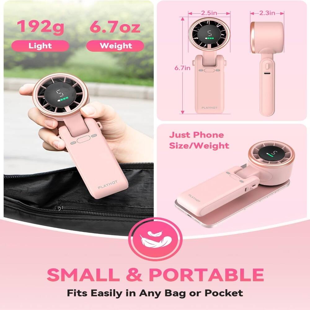 192g 6.7oz Light Weight  
2.5in W  
2.3in S  
6.7in  
Just Phone Size/Weight  
SMALL & PORTABLE  
Fits Easily in Any Bag or Pocket
