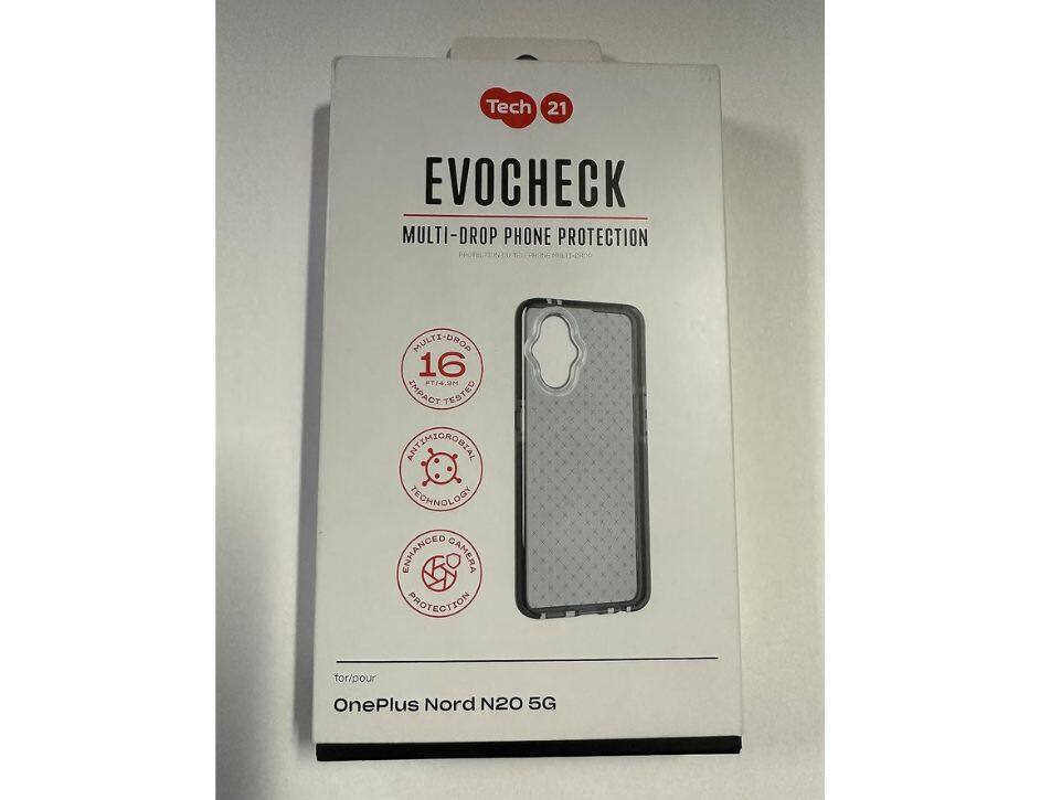 Tech 21 EVOCHECK MULTI-DROP PHONE PROTECTION MULTI-DROP 16 FT/4.9M TESTED EMPIRE-TECHNOLOGY ENHANCED CAMERA PROTECTION for/pour OnePlus Nord N20 5G