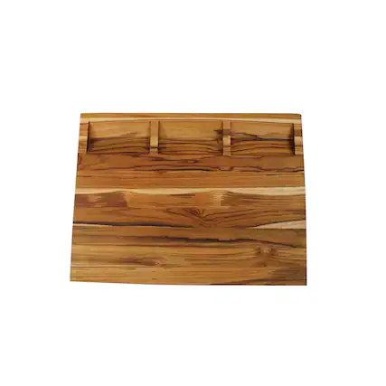 Front. EcoDecors - EcoDecors, Reversible FSC Certified Edge Grain Teak Cutting Board 20" x 15" - Natural Edge Grain Teak.
