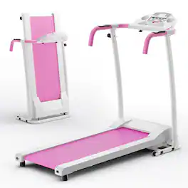 Costway - 2 HP Folding Treadmill Motorized Running Machine 12 Preset Program & LCD Display - White