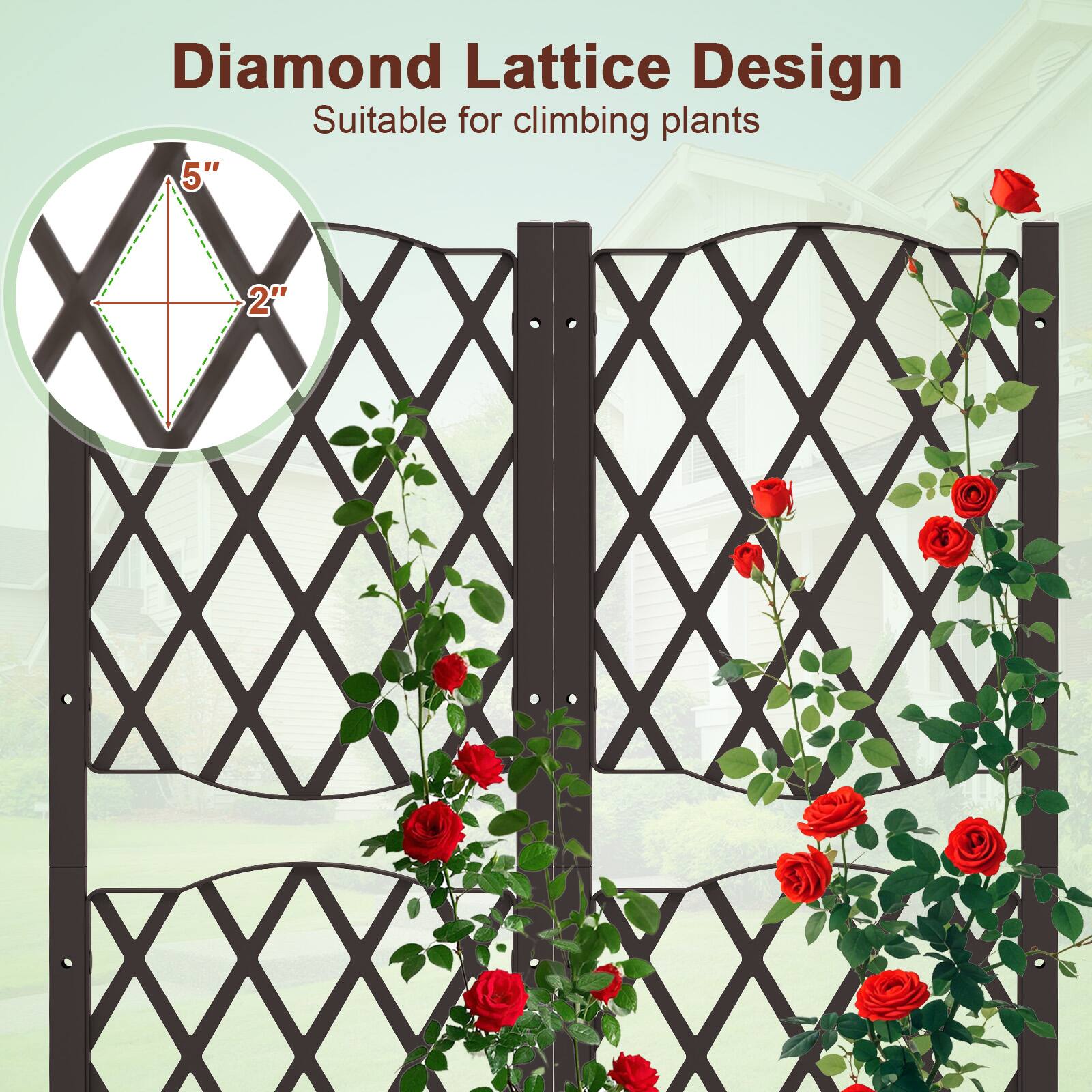 Diamond Lattice Design  
Suitable for climbing plants  

5"  
2"