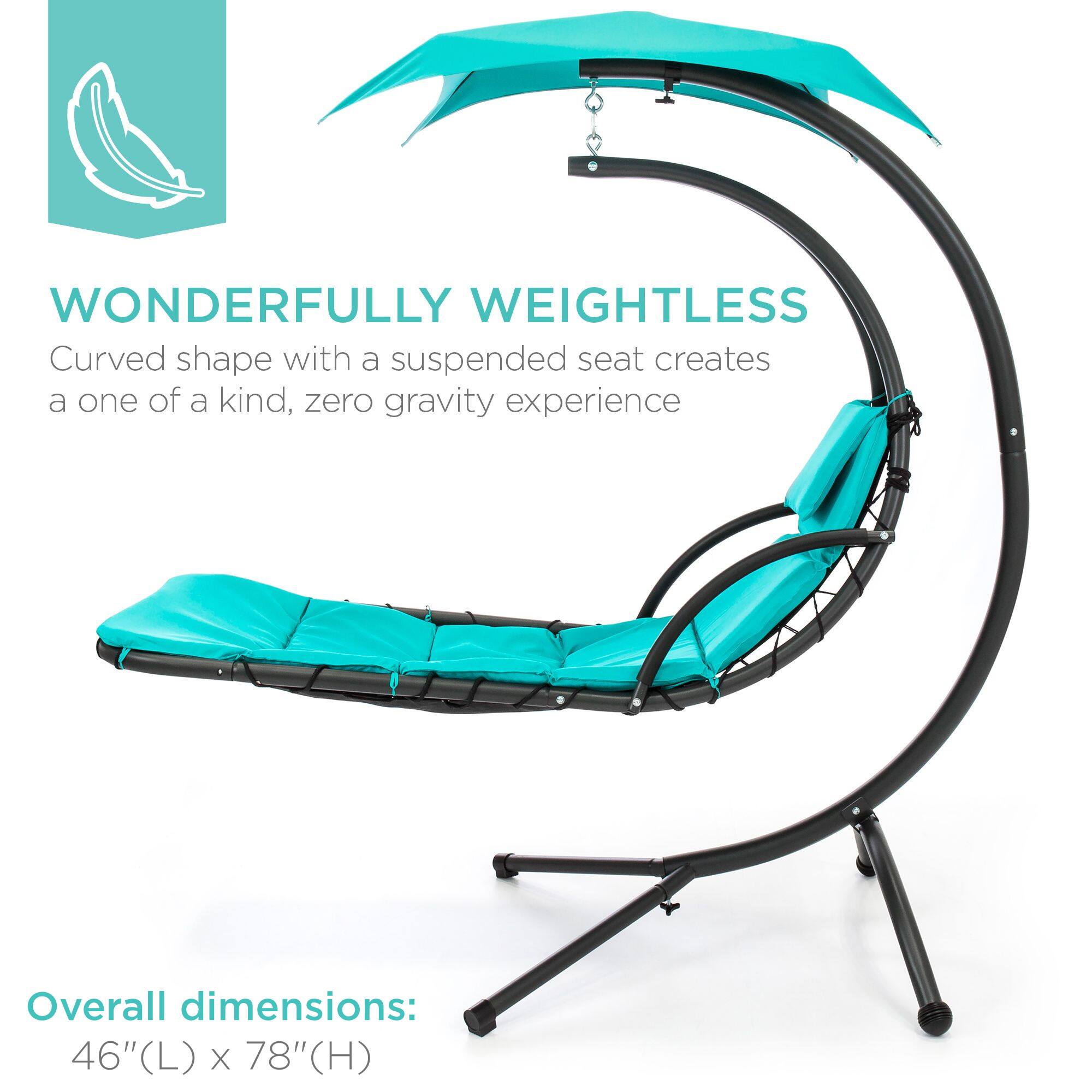 WONDERFULLY WEIGHTLESS  
Curved shape with a suspended seat creates a one of a kind, zero gravity experience  

Overall dimensions:  
46"(L) x 78"(H)