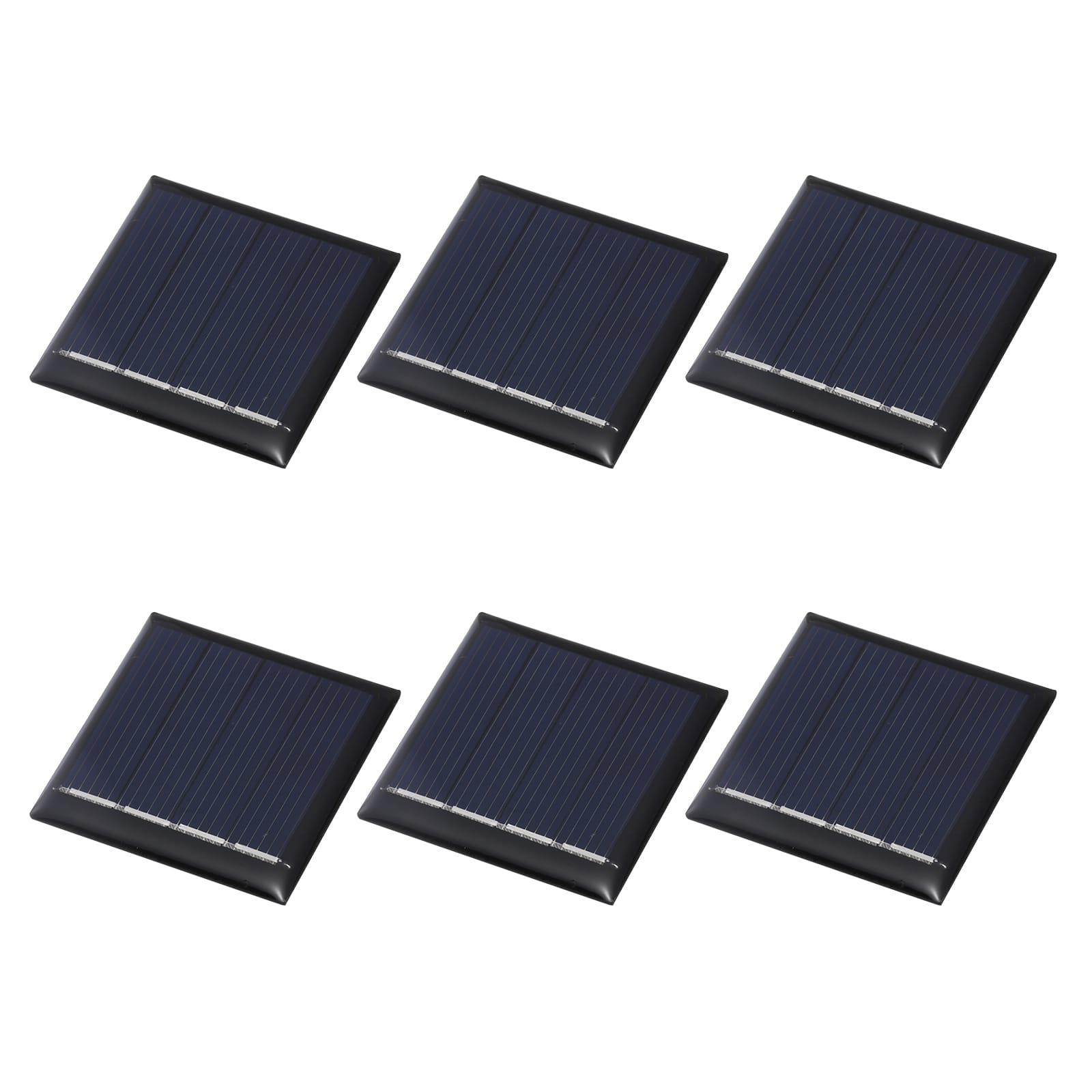 Unique Bargains - 6pcs 2V 0.08W 40mA Mini Solar Panels, Small Solar PV Cells for DIY Electric Toy Materials Kits - Black