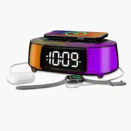 iHome - Alarm Clock Radio with Wireless Charger, Bluetooth Speaker, and 2 USB Chargers (iBTW282) - Black