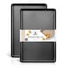 HONGBAKE - 2 Pack Half Sheet Baking Pans,Non Stick Baking Sheet for Oven, 57% Thicker , 17.5" x 12" Cookie Trays
