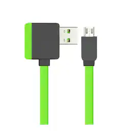 Reiko - Micro Usb Piggyback Flat Liberator Usb Cable 3.2Ft In - Green