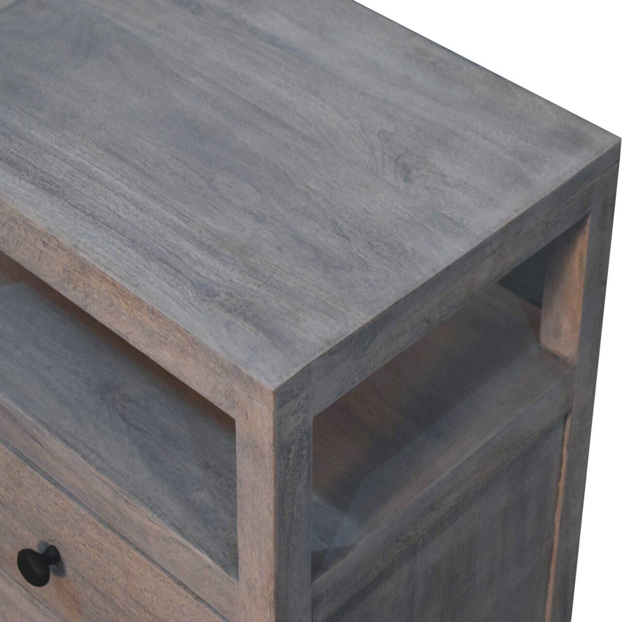 Alt View 2. Artisan Furniture - Artisan Furniture Solid Wood Acid Wash Bedside, 2 Drawers and 1 Open Slot - Acid Wash.