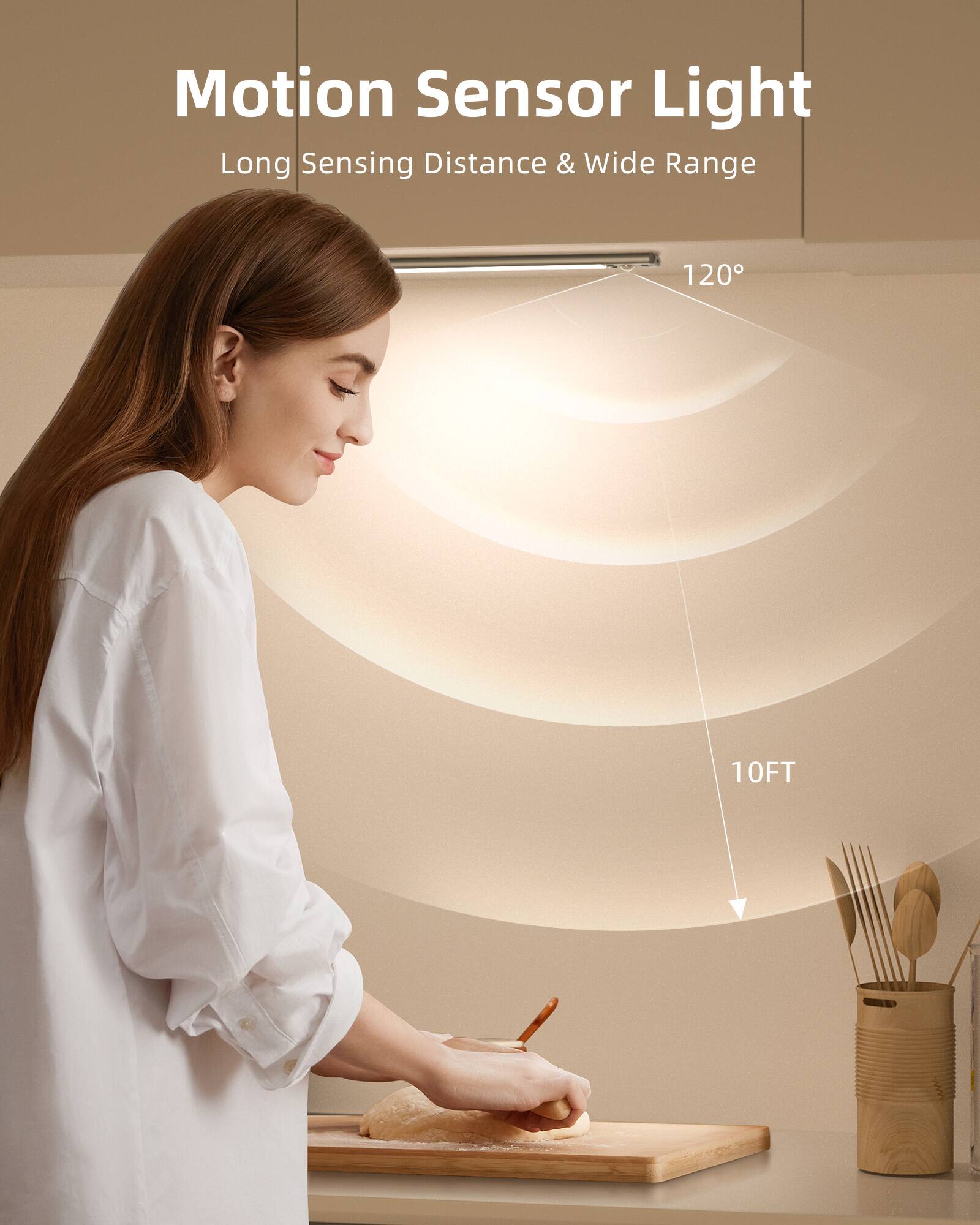 Motion Sensor Light  
Long Sensing Distance & Wide Range  
120°  
10FT