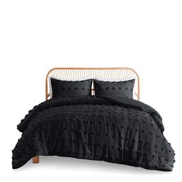 Gracie Mills - Eloise Clip Jacquard Duvet Cover Set - Black