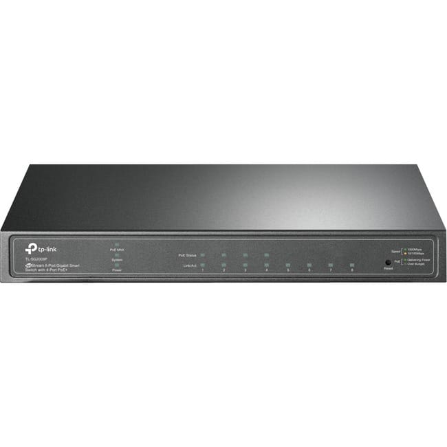 TP-Link - TL-SG2008P - Jetstream 8-Port Gigabit Smart Managed PoE Switch - Limited Lifetime Protection - 4 PoE+ Port @62W - Unknown