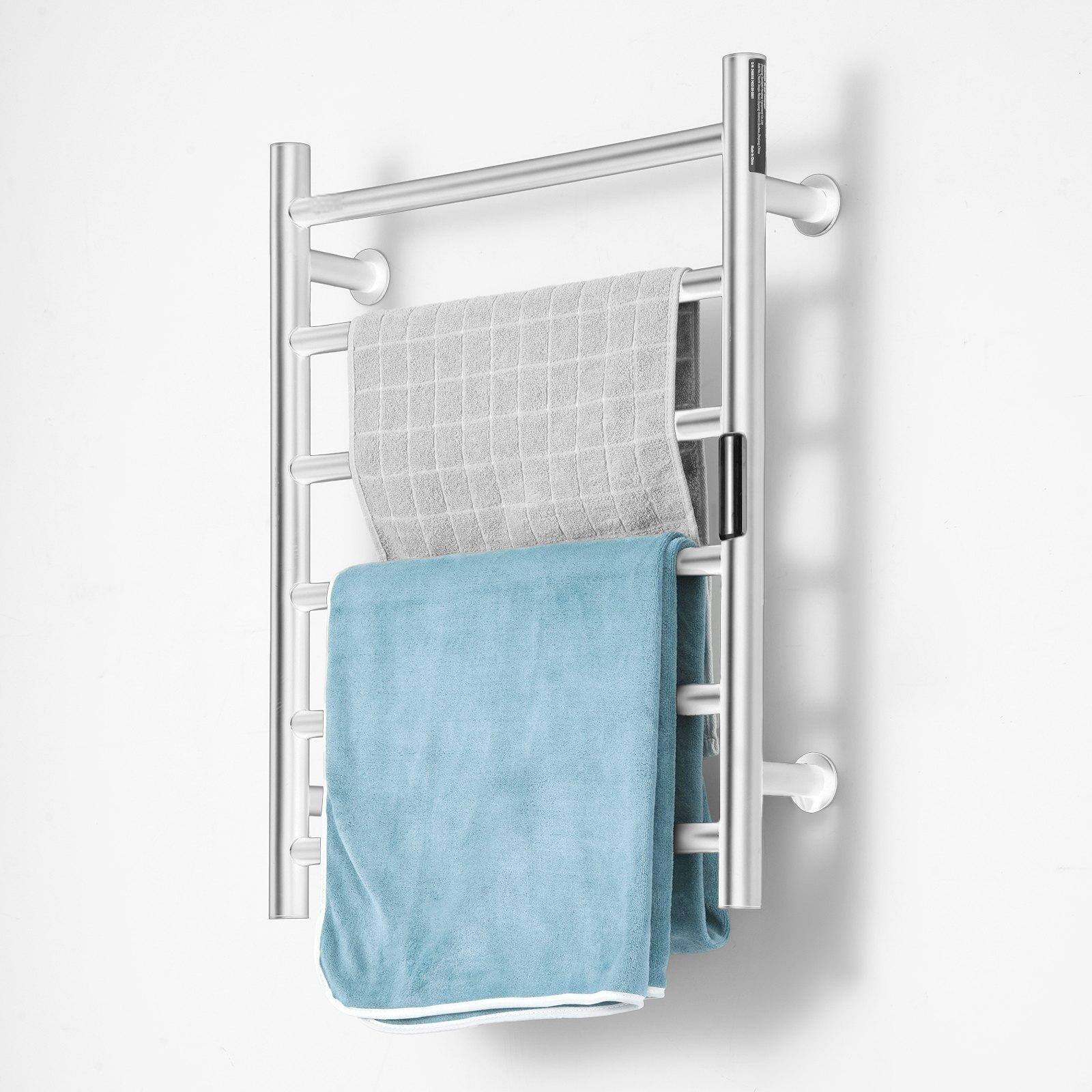 Alt View 8. Glintex - 6 Bars Towel Warmer Rack Wall Mounted, IPX5 Waterproof Heater with Timer & 5-Level Adjustable Temperature - Black.