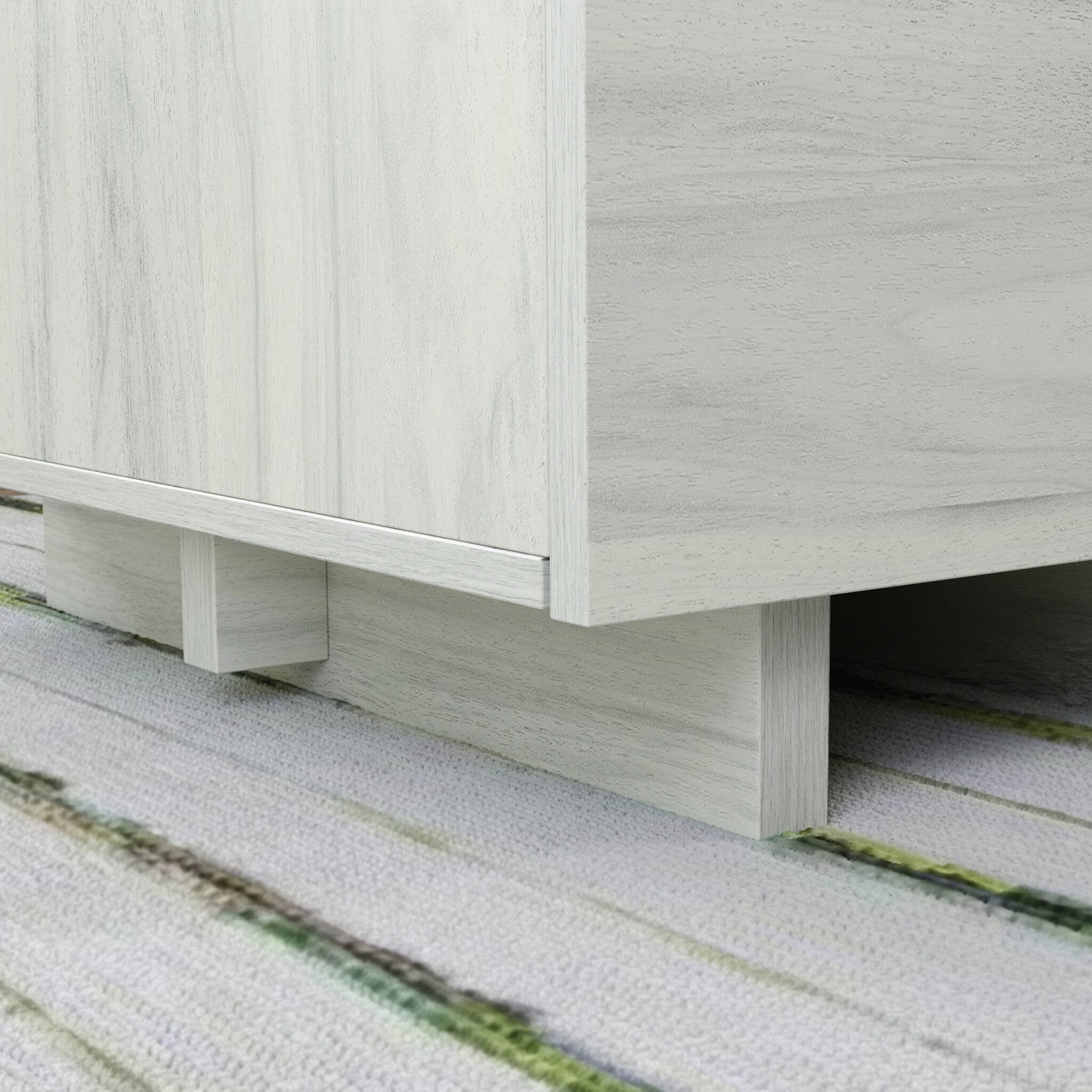 Back. Spaco - 52x23" Corner Computer Desk, 1in Thick, File and Storage Drawers, Office - White.