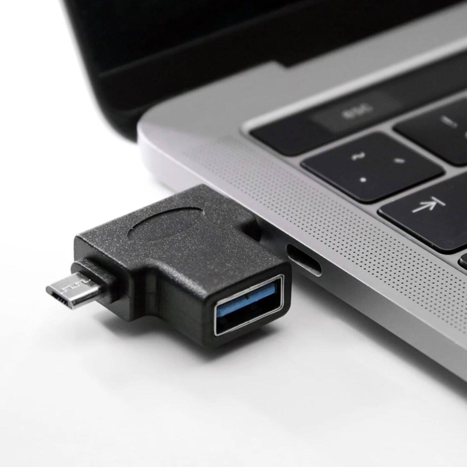 Sanoxy Type C and Micro USB OTG Adapter, Dual Connector USB 3 Black ...