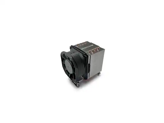 Front. Dynatron - a56 socket am4/am5 double ball 3u active air cooler - Black.