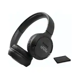 JBL - Tune 570BT Wireless On-Ear Bluetooth Headphones with Pure Bass Sound, Black + Cleaning Cloth