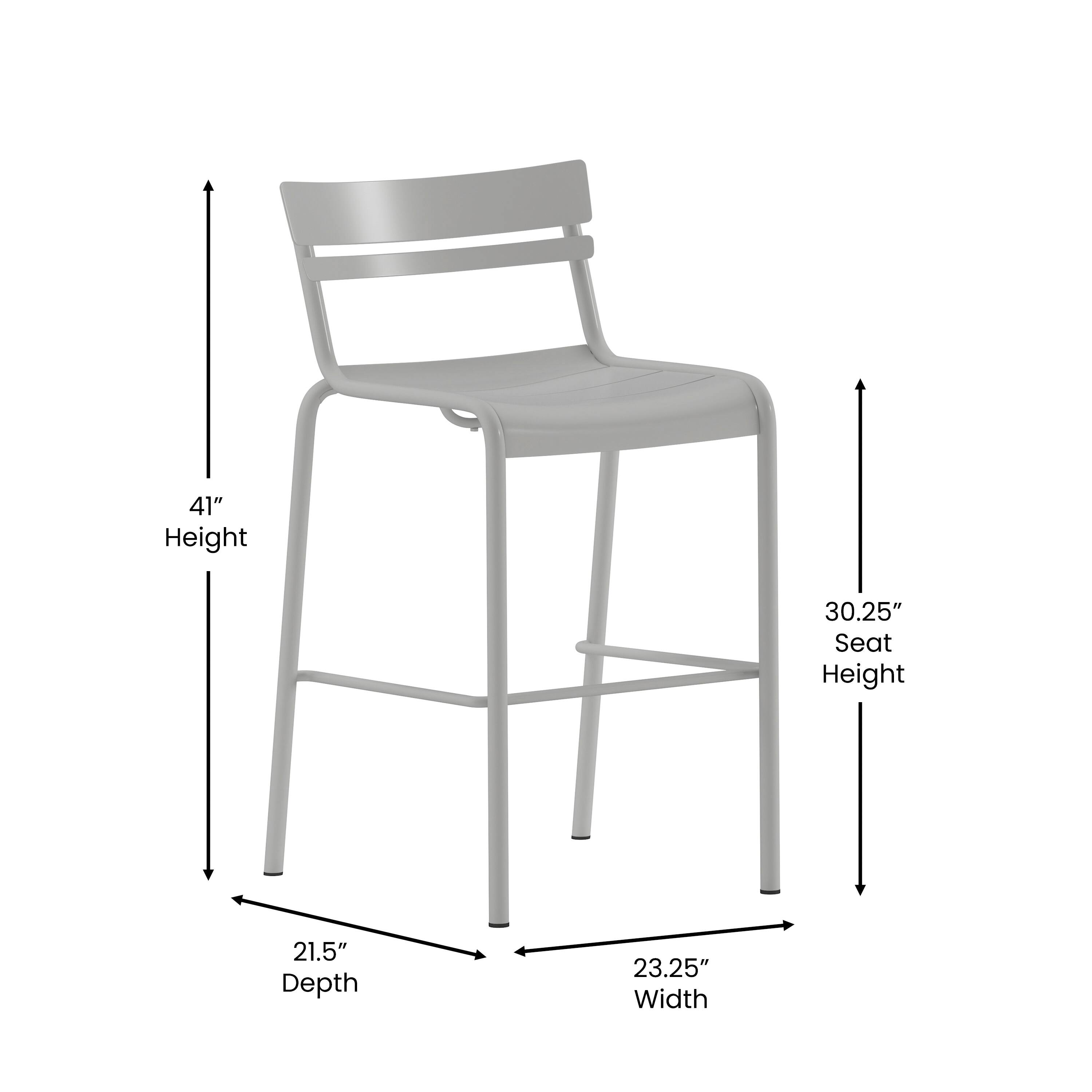 41" Height  
30.25" Seat Height  
21.5" Depth  
23.25" Width