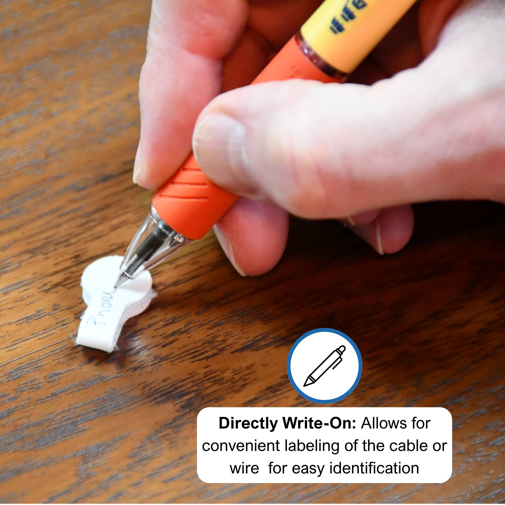 Directly Write-On: Allows for convenient labeling of the cable or wire for easy identification