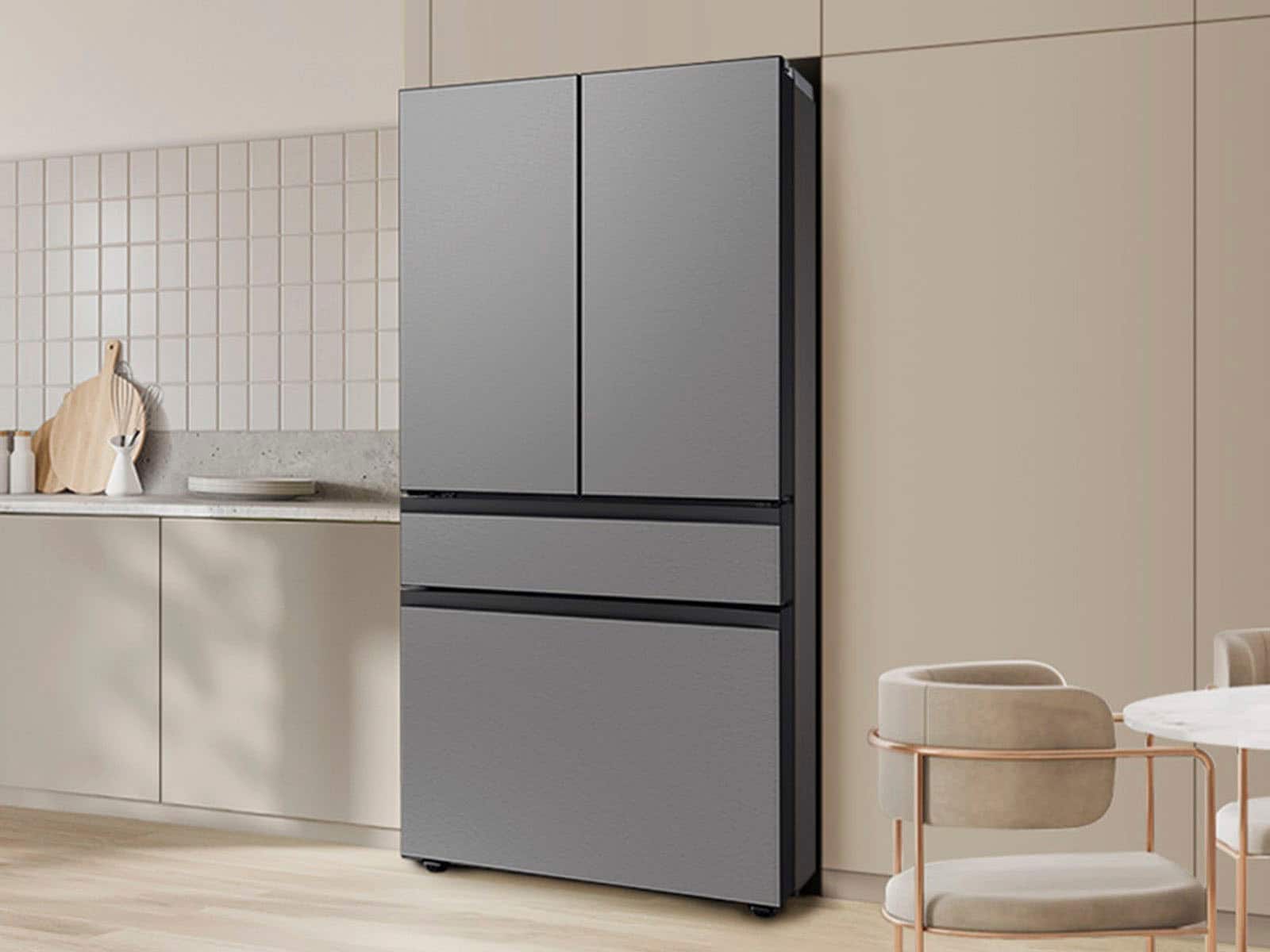 Alt View 21. Samsung - Bespoke 29 cu. ft. 4-Door French Door Refrigerator with Inner Beverage Center - Stainless Steel.