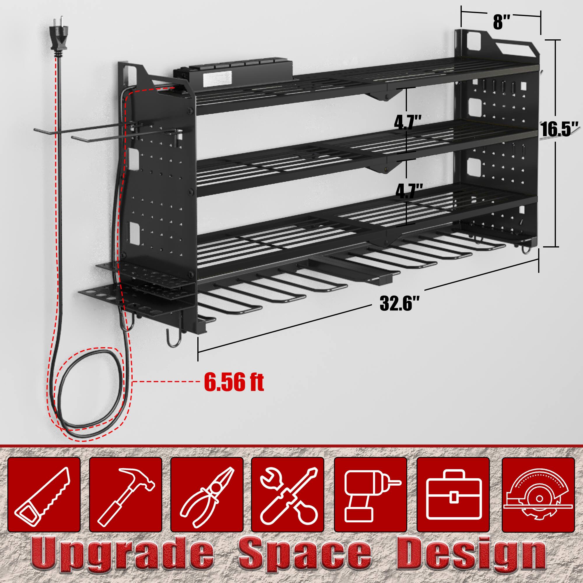 8"  
4.7"  
16.5"  
4.7"  
32.6"  
6.56 ft  
Upgrade Space Design