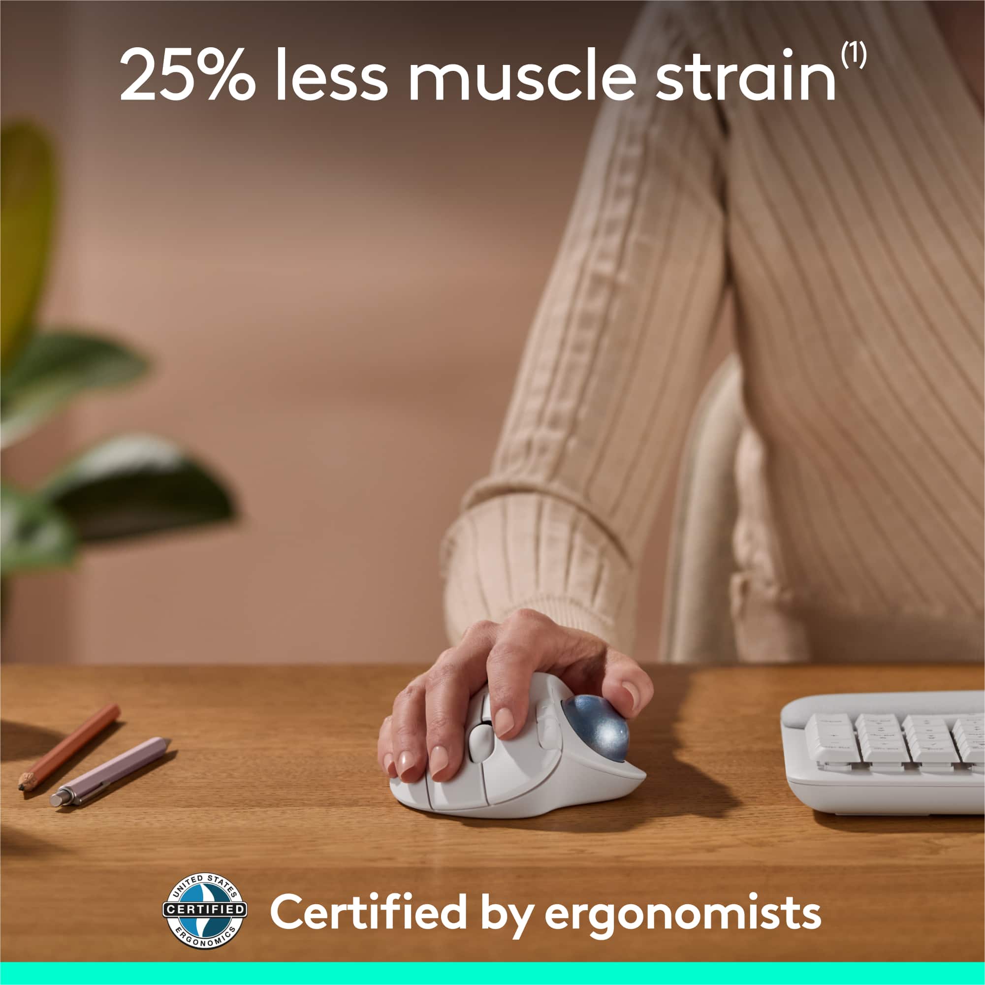 "25% less muscle strain" UNITED SEATED CERTIFIED by ergonomists.