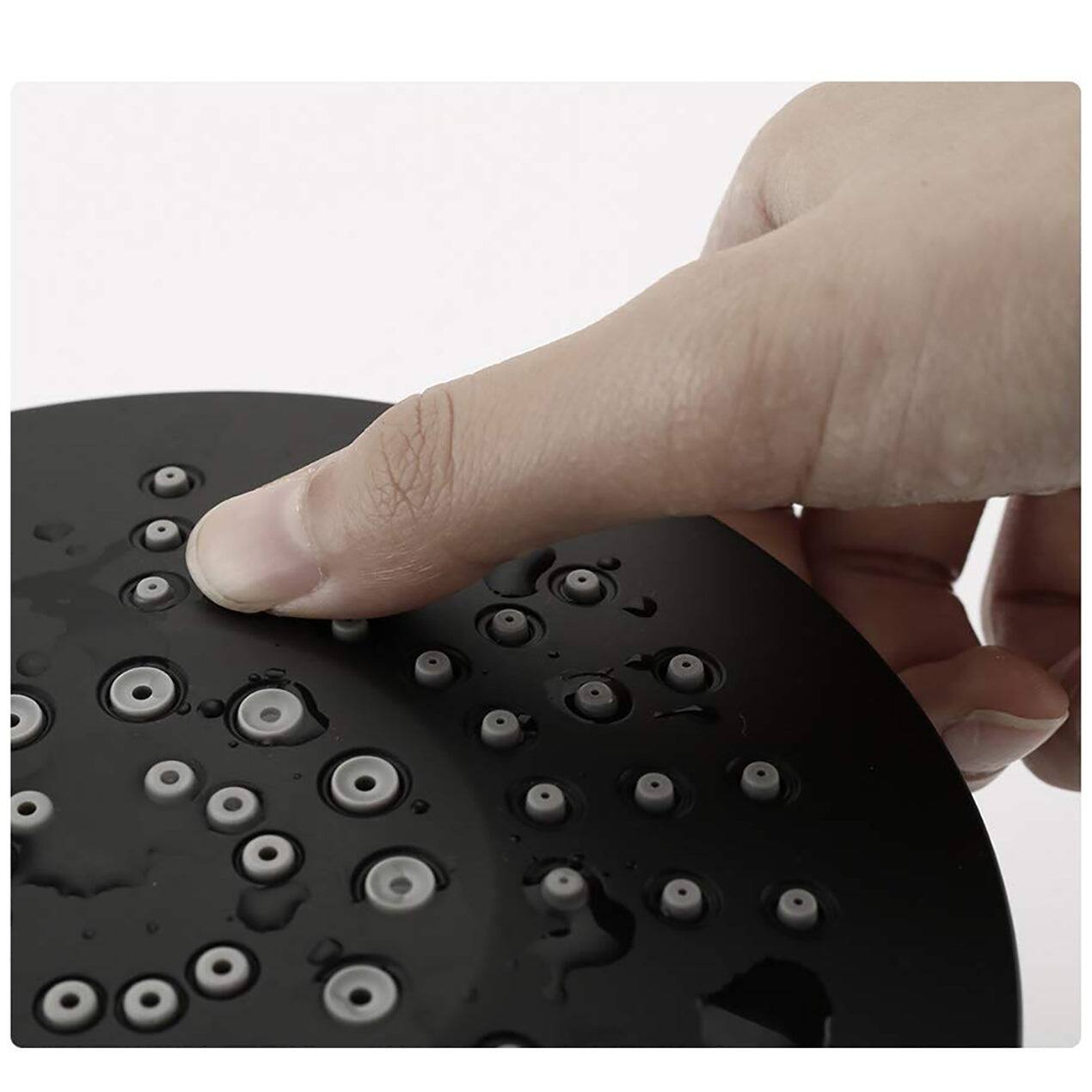 Alt View 6. Boyel Living - 5 Spray Patterns 2.2 GPM 6 Inch Wall Mount Fixed Shower Head with Handle Trim and Valve in Matte Black - Matte Black.