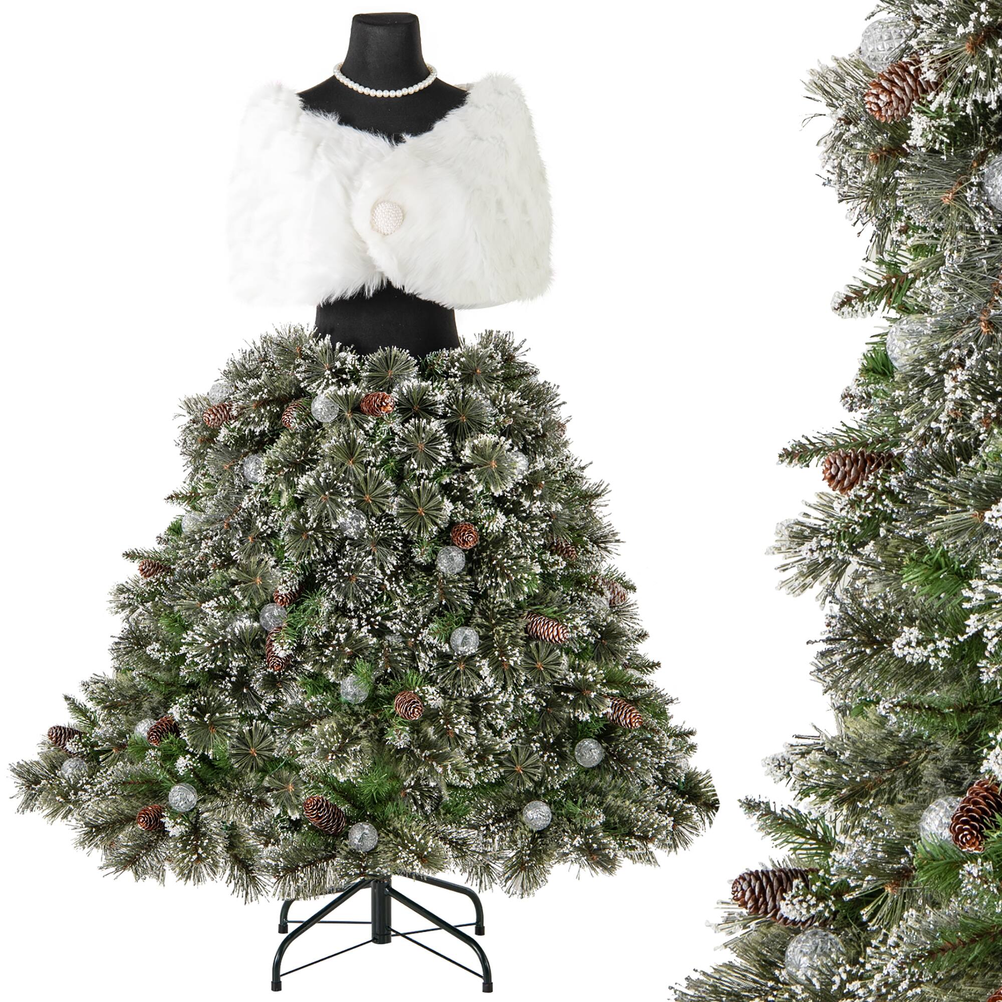 Alt View 9. Gymax - Gymax 5 FT Artificial Mannequin Tree w/ 465 Branch Tips 50 Warm White LED Lights - Green, White.