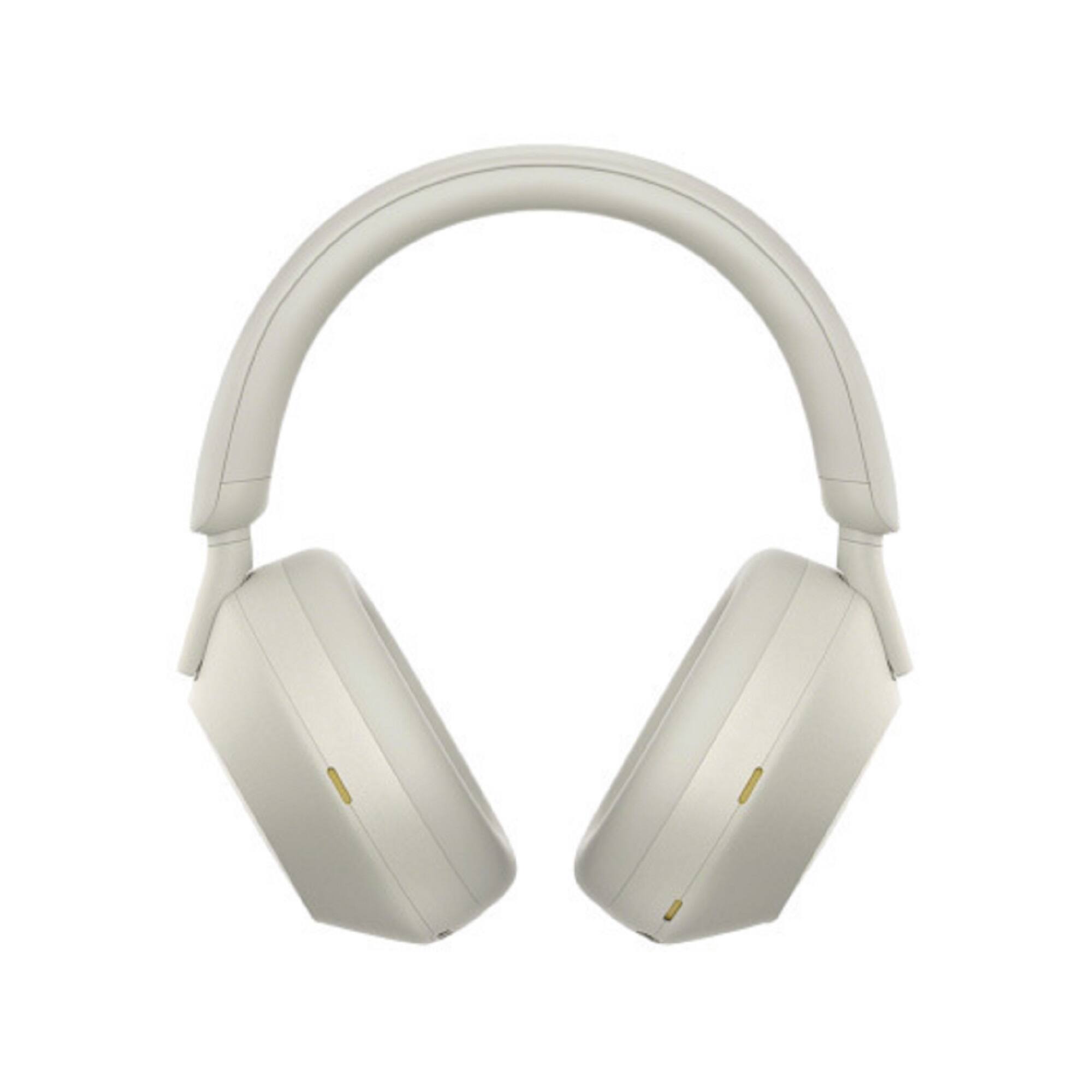 Left. Sony - Sony WH-1000XM5 Wireless Noise Canceling Headphones with USB Port and Stand - Silver.