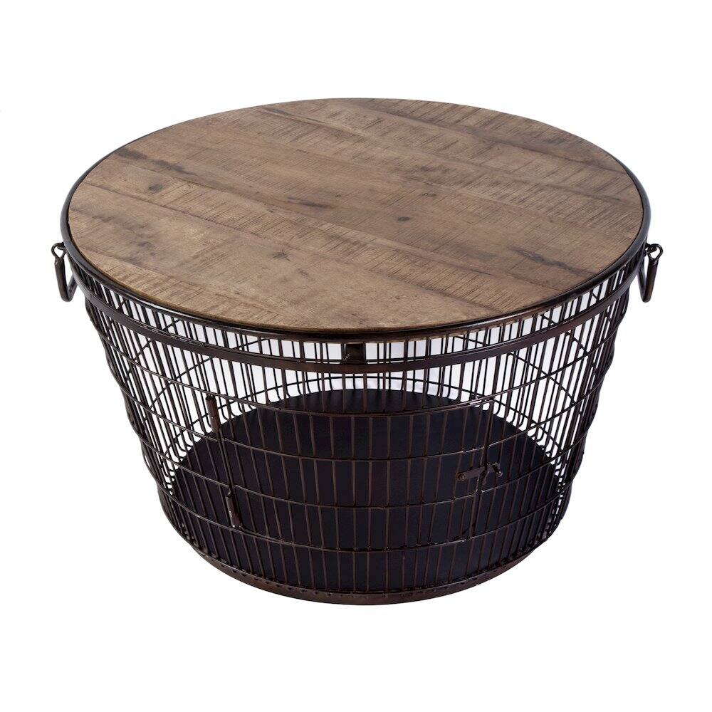 Alt View 2. Butler Specialty - Fulton 28 in. W Round Iron and Wood Coffee Table - Brown.