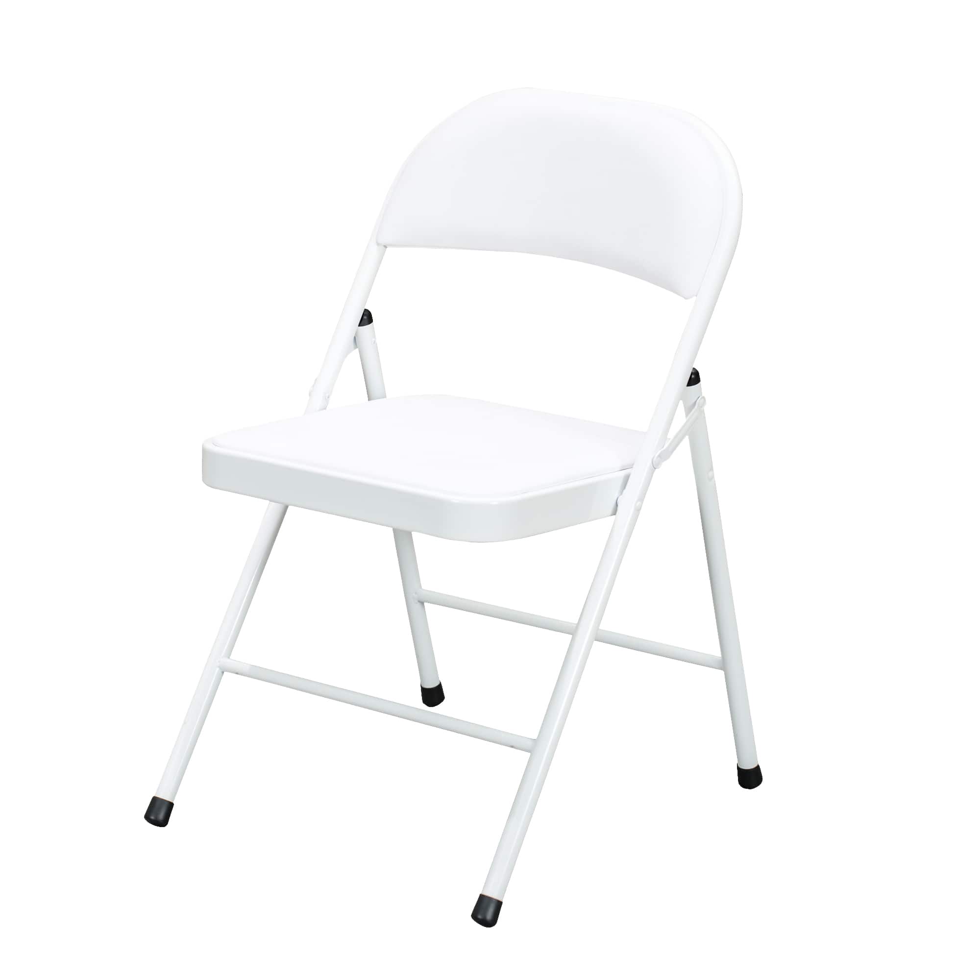 Yardgrace - Folding Chairs 8 Pack, Indoor Outdoor Portable Stackable Commercial Metal Chairs, Seating for Wedding, Party, Camping - White