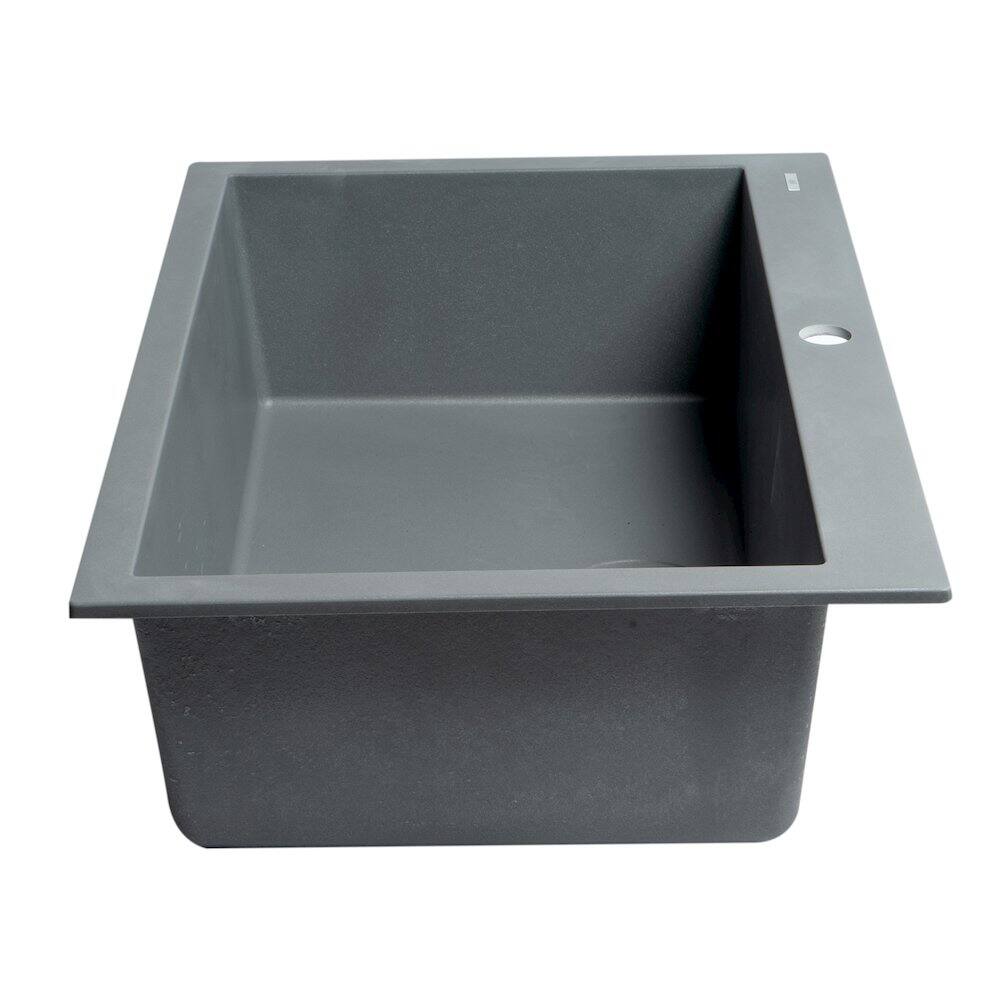 Alt View 1. Alfi - ALFI brand Titanium 30 Drop-In Single Bowl Granite Composite Kitchen Sink - Titanium.