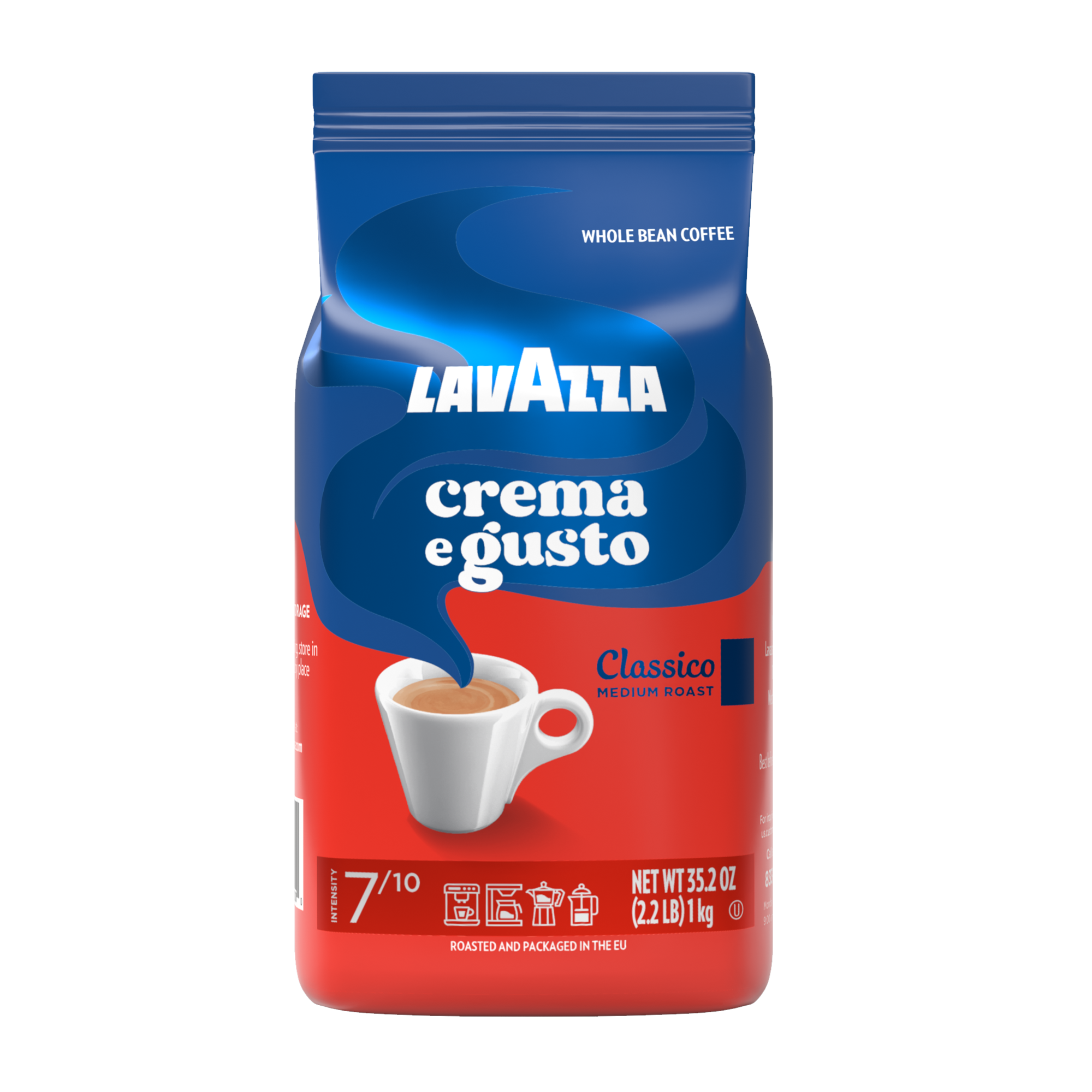 Lavazza - Crema e Gusto Whole Bean Coffee, Medium Roast, Arabica and Robusta Blend, 2.2 lb Bag (pack of 1)