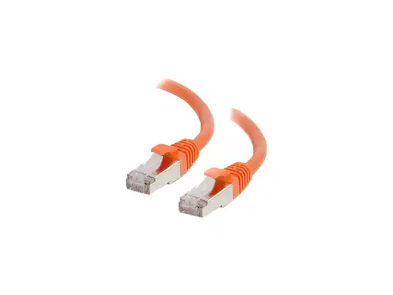 Front. Cables to Go - C2G / Cables to Go 00876 Cat6 Snagless Shielded (STP) Network Patch Cable, Orange (1 Foot/0.30 Meters).