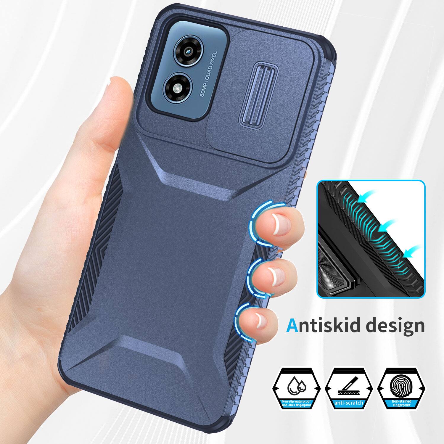 PIXEL QUAD 50MP

Antiskid design

Non-slip waterproof on-stick fingerprint

anti-scratch

Non-stained fingerprint