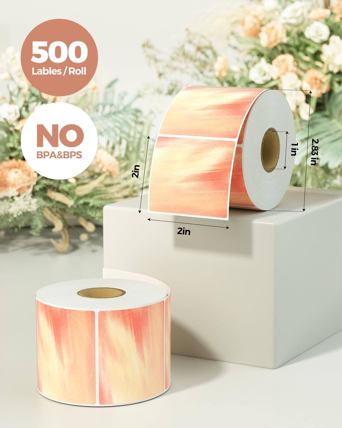 500 Labels / Roll  
NO BPA & BPS  
2in x 1in  
2.83in