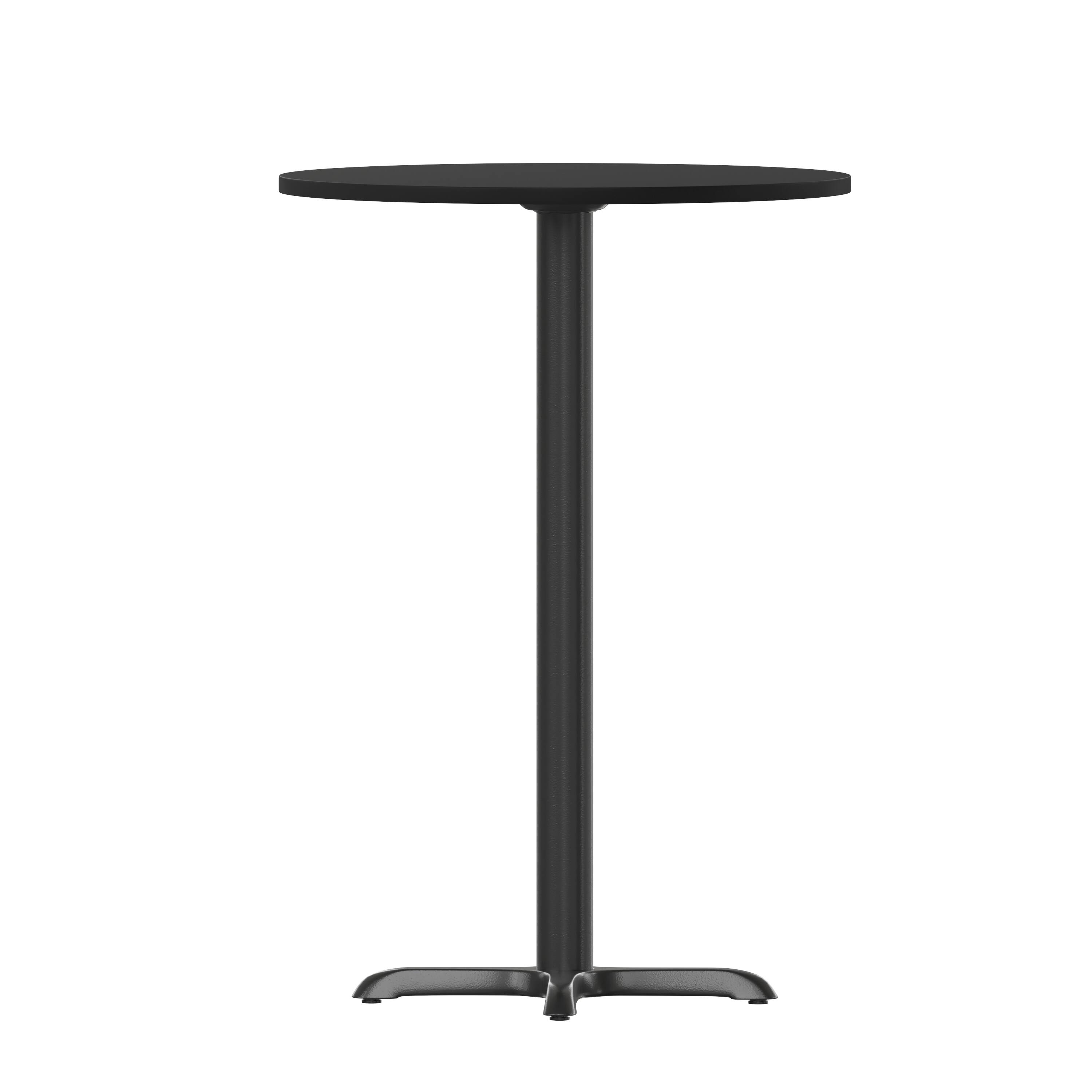 Alt View 7. Emma + Oliver - 36" Round Laminate Table Top with 30"x30" Bar Height Table Base - Black.