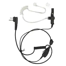 ProMaxPower - Acoustic Tube Earpiece with PTT Mic for Motorola 2-Pin Radios - Black