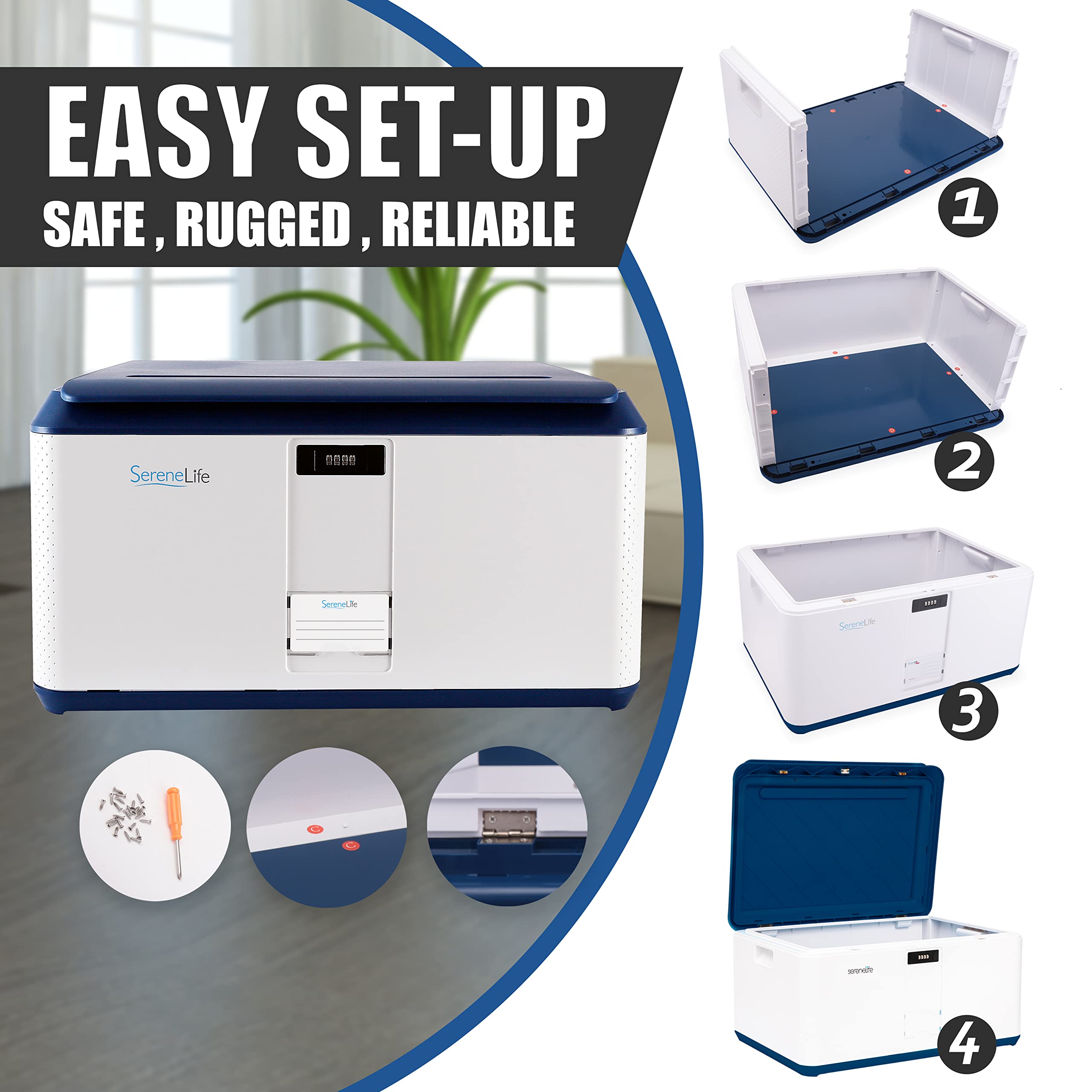 EASY SET-UP  
SAFE, RUGGED, RELIABLE  

1. SereneLife  
2. SereneLife  
3. SereneLife  
4. SereneLife