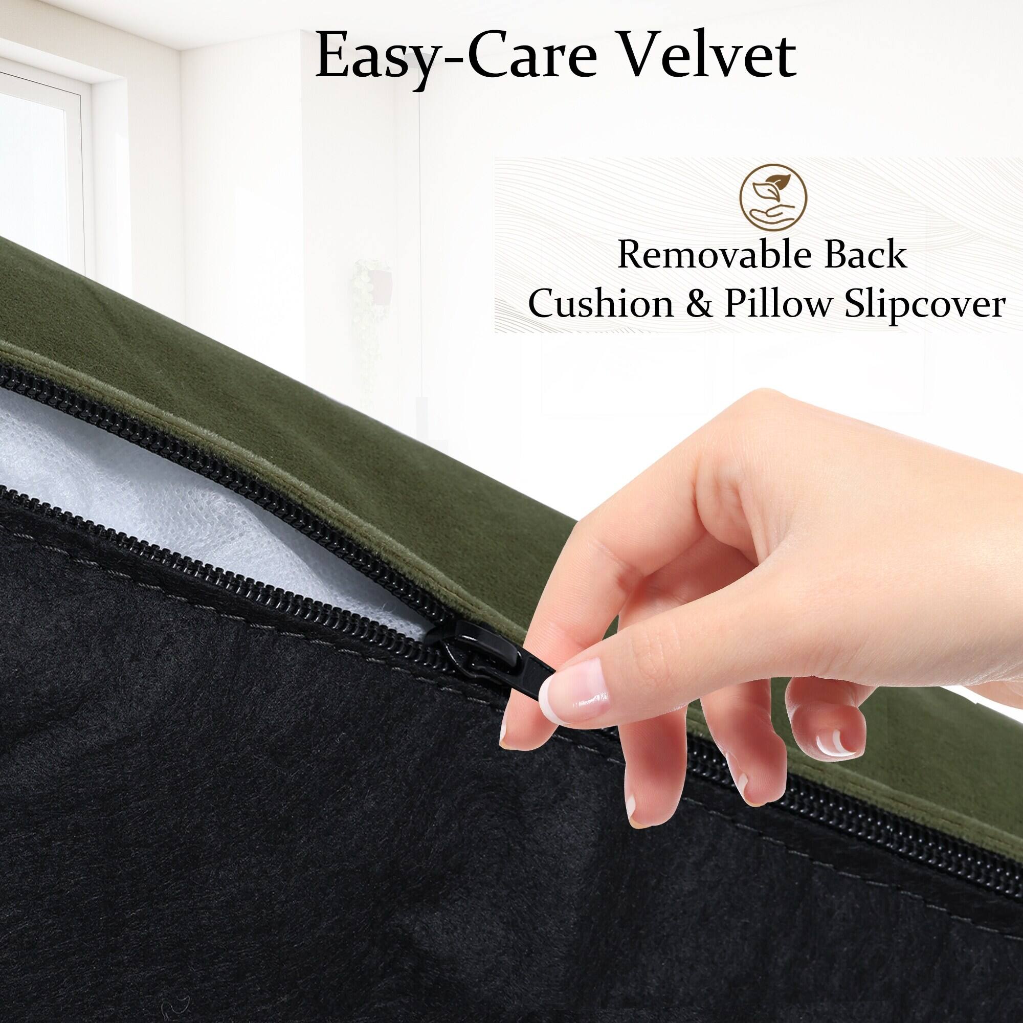 Easy-Care Velvet

Removable Back Cushion & Pillow Slipcover