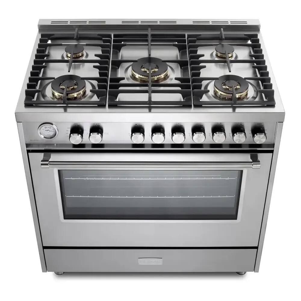 Alt View 1. Verona - Verona Ultima 36" Gas Range with 5 Sealed Burners in Stainless Steel - Stainless Steel.