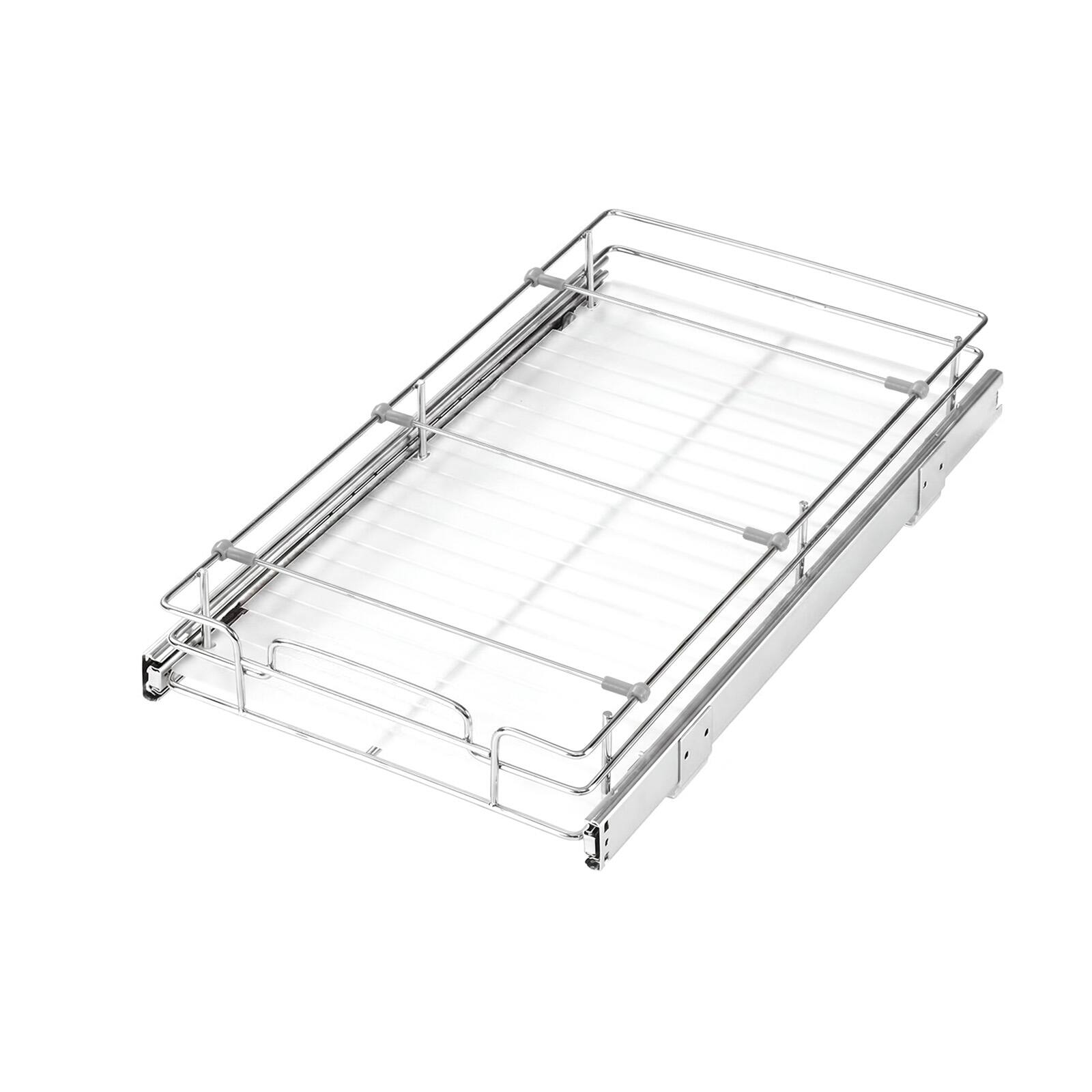 Alt View 5. VEVOR - Pull Out Cabinet Organizer 12.2"W x 20.98"D Steel Slide Out Drawers, for Kitchen Bathroom Pantry Home Organization - Chrome.
