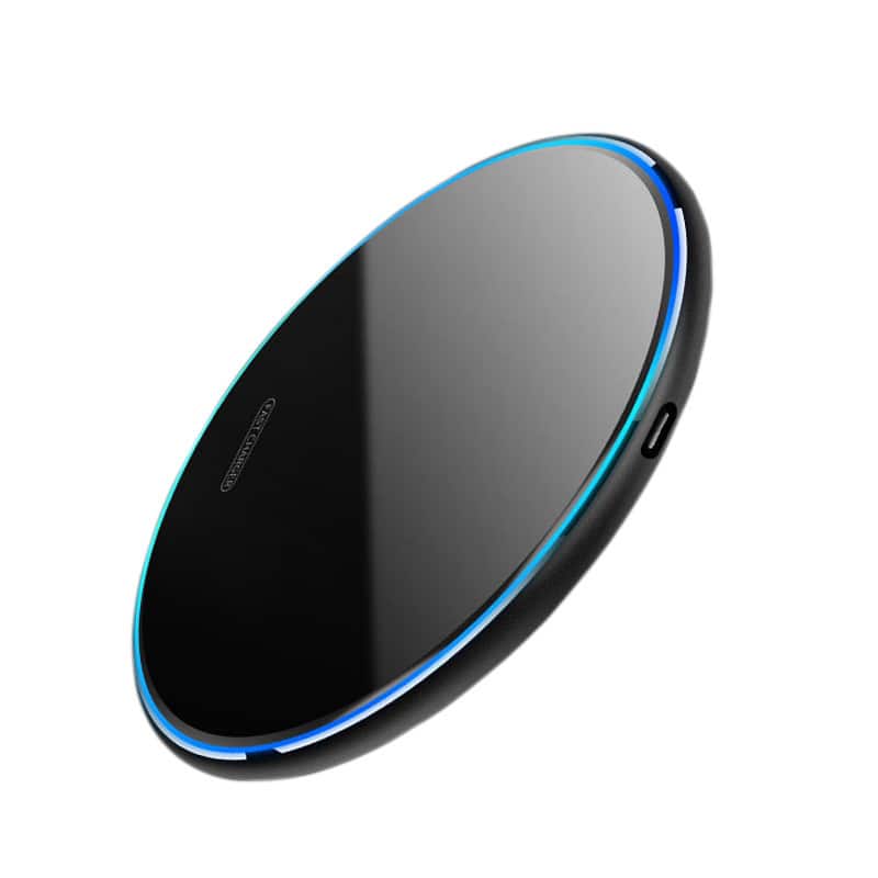 Cluzine - 15W Ultra-Thin Round Metal Wireless Fast Charger with Mirror Surface