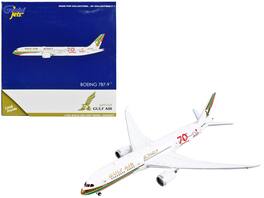 GeminiJets - Boeing 787-9 Commercial Aircraft Gulf Air - 70th Anniversary 1/400 Diecast Model Airplane - White with Graphics