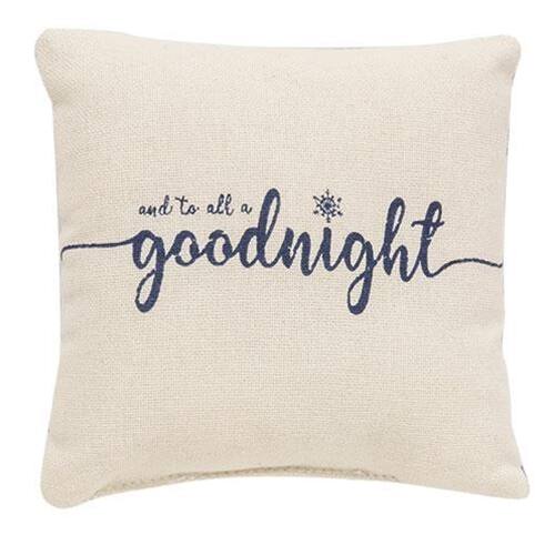 BreeBe - *And To All A Goodnight Mini Pillow - Cream, Blue