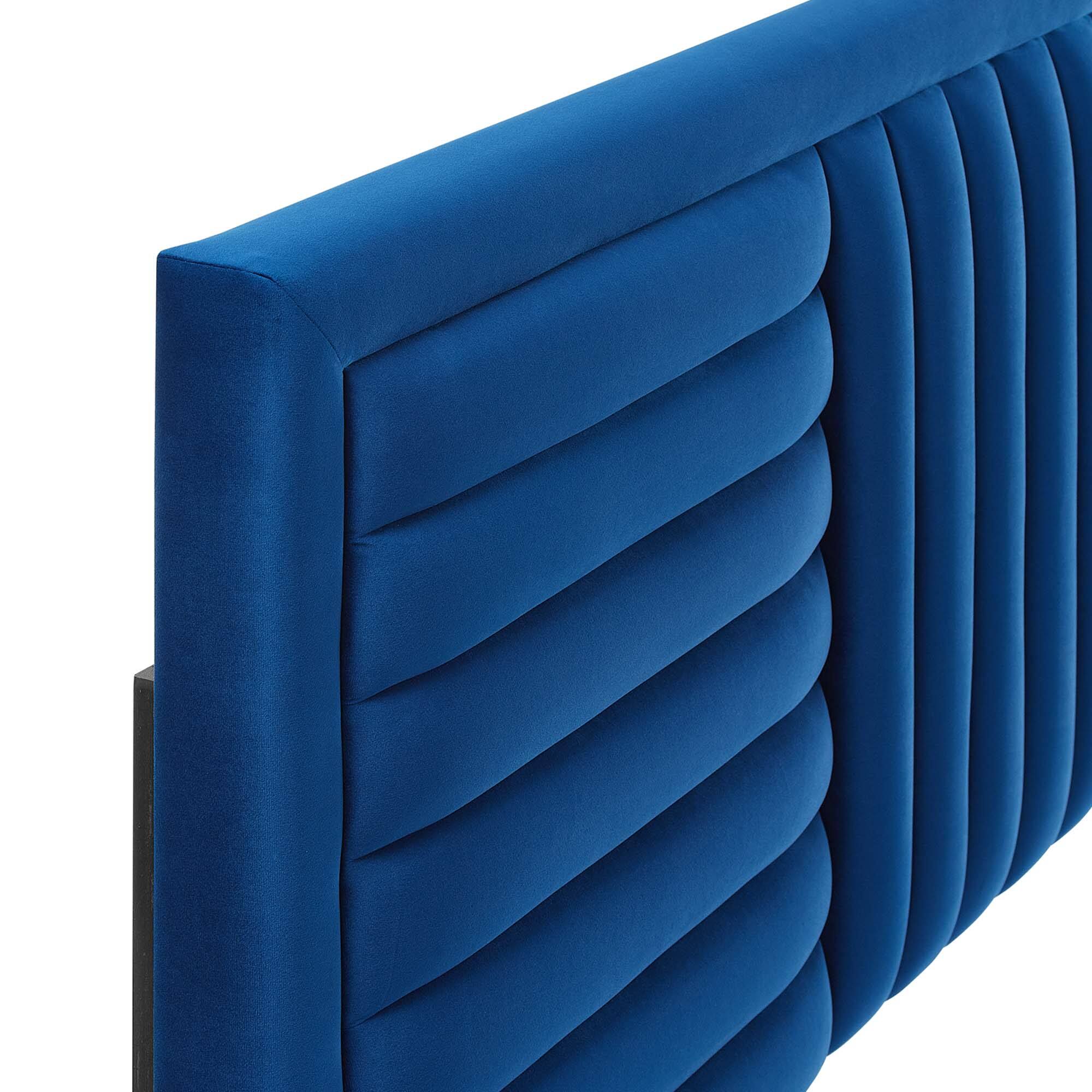 Alt View 1. Modway - Believe Channel Tufted Performance Velvet Twin Headboard by Modway - Navy.