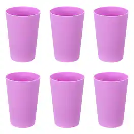 Unique Bargains - 6pcs Plastic Tumblers, 8.8oz Reusable Unbreakable Water Tumblers for Home Office Outdoors Water Coffee Milk Juice Tea - Light Purple