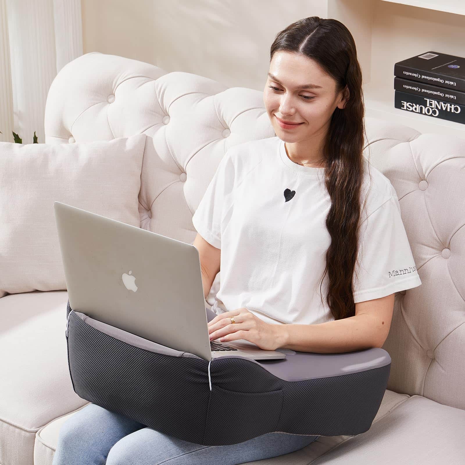 MAGICAL RUBS - Reading Pillow For Lap Laptop Soft Desk Gaming Working In Bed Couch Car (black) - Dark Gray