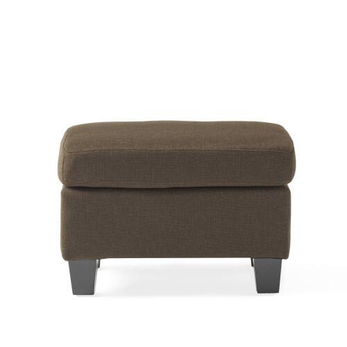 Left. PDTEND - Contemporary Chocolate Upholstered Ottoman for Bedroom - Chocolate.