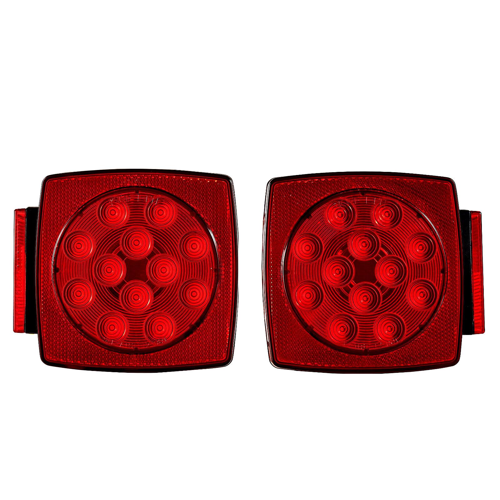 Alt View 5. VEVOR - Trailer Lights, 12V LED Trailer Tail Lights Kit with Stop Brake Turn Tail License Plate Clearance Lamp - Red + black.